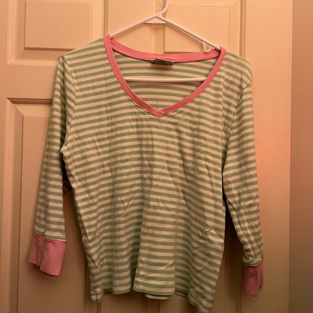 Faded Glory pink, green and white shirt